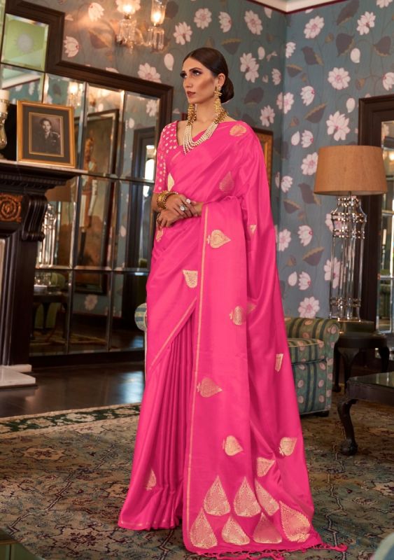 Pink Art Silk With Fancy Butta Saree