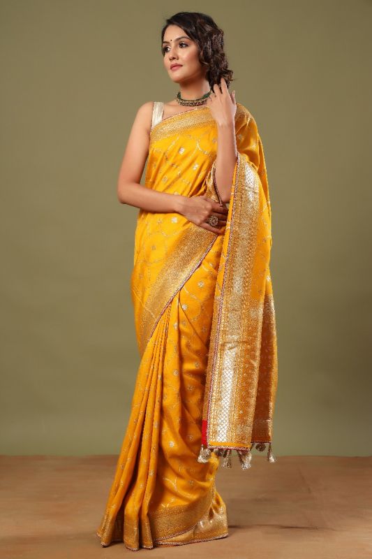 Yellow Dola Silk Saree 