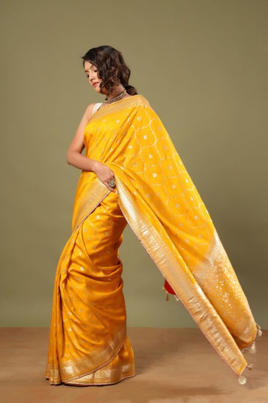 Yellow Dola Silk Saree 