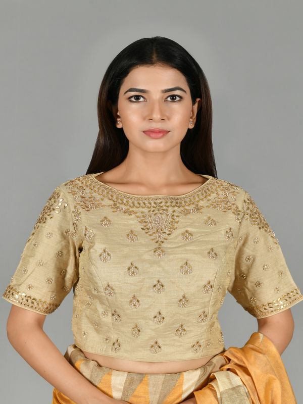 Mustard Tussar Silk Saree