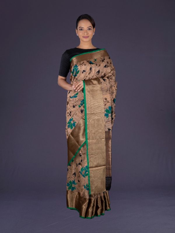 Wood Banarasi Silk Saree