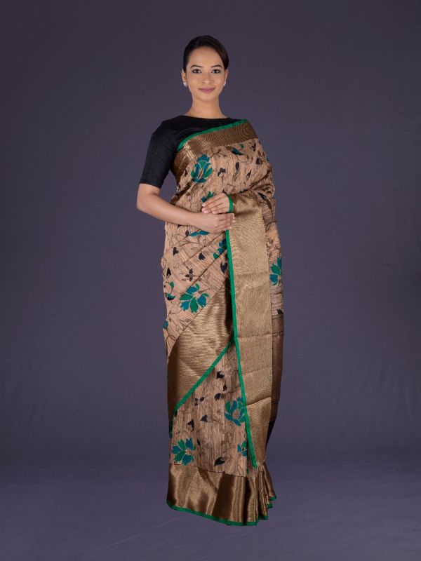 Wood Banarasi Silk Saree