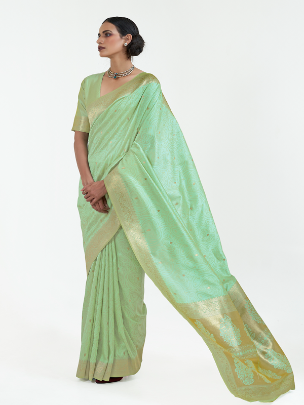 Pista Green Art Kanjivaram Silk Saree 