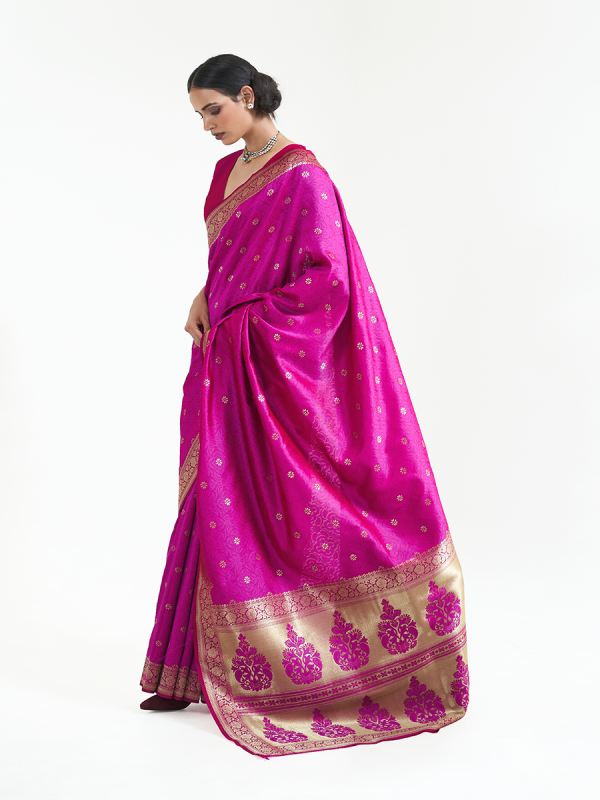 Magenta Pink Art Kanjivaram Silk Saree 