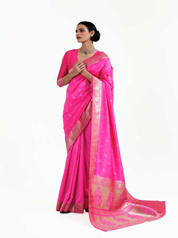 Rani Pink Art Kanjivaram Silk Saree 