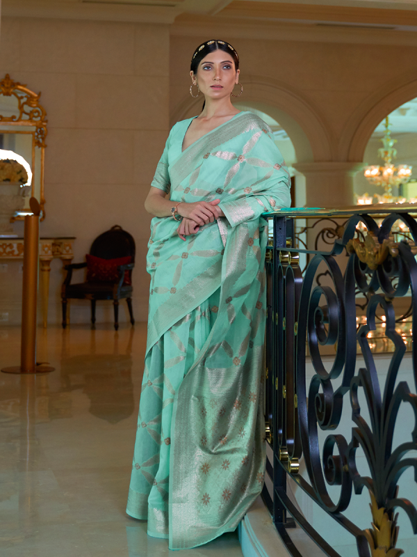 Rama Green Modal Art Silk Saree