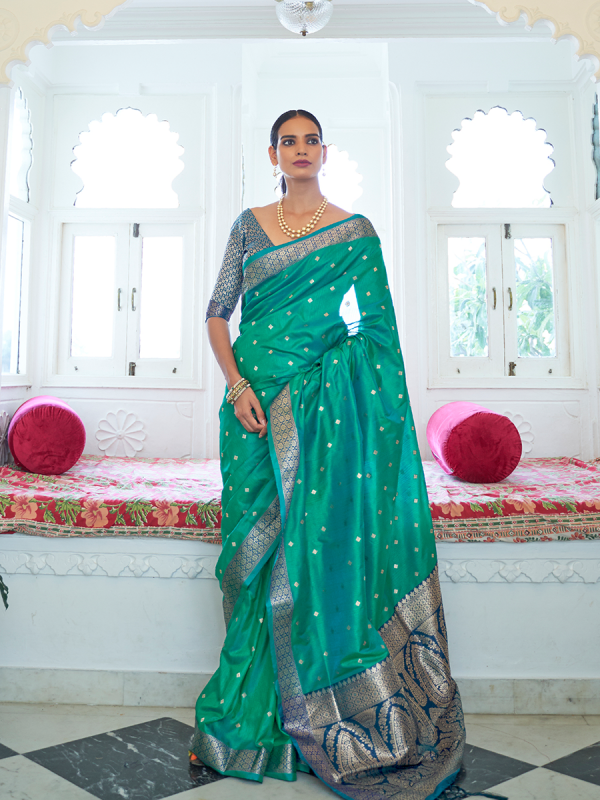 Rama Green Handloom Art Silk Saree